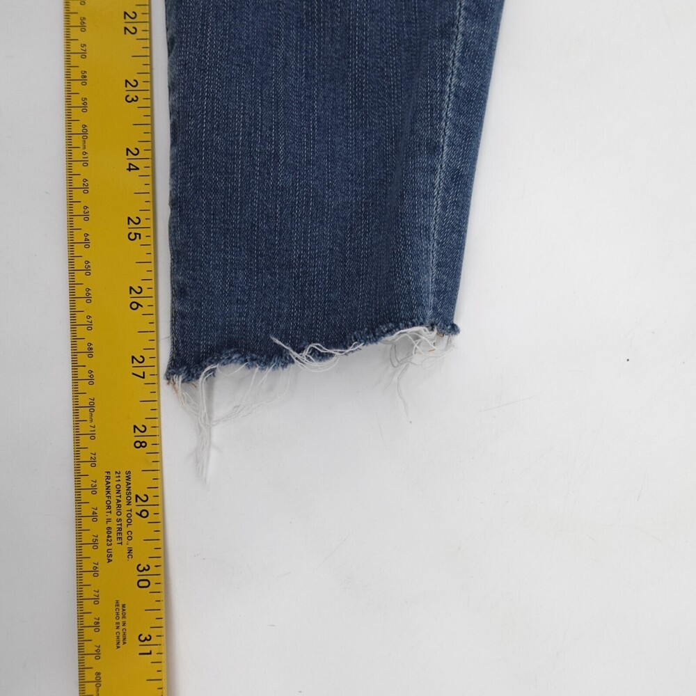 Frame Jeans Womens 25 Blue Denim Le High Skinny Crop Cropped Raw Hem Distressed - Picture 7 of 9
